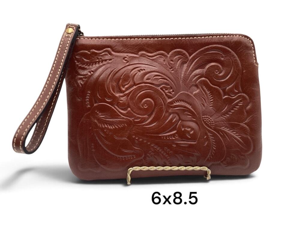 Patricia Nash Cassini brown Wristlet